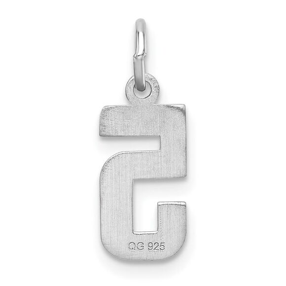 Sterling Silver, Varsity Collection, Small D/C Pendant, Number 5 - Picture 4 of 5